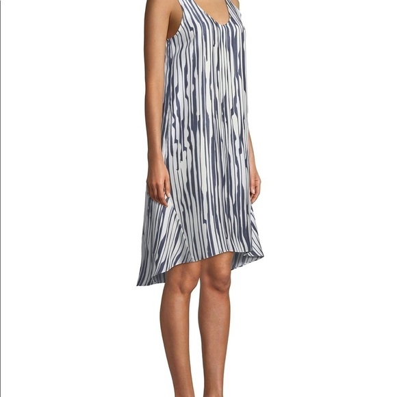 Theory Broken Stripe Twill Silk Dress - Picture 3 of 10